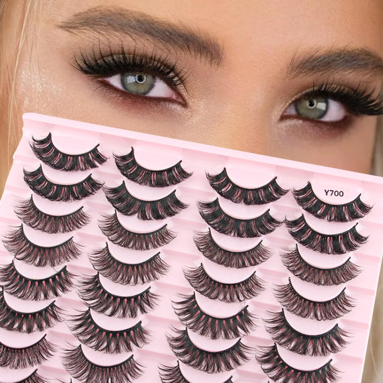 20pairs /Box Naturally Make Up Curling False Eyelashes Russian Strip Lashes, Y700
