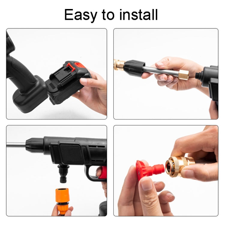HILDA 21V High Pressure Water Torch Lithium Car Washer Plastic Package, EU Plug With 1 Battery, US Plug With 1 Battery, UK Plug With 1 Battery