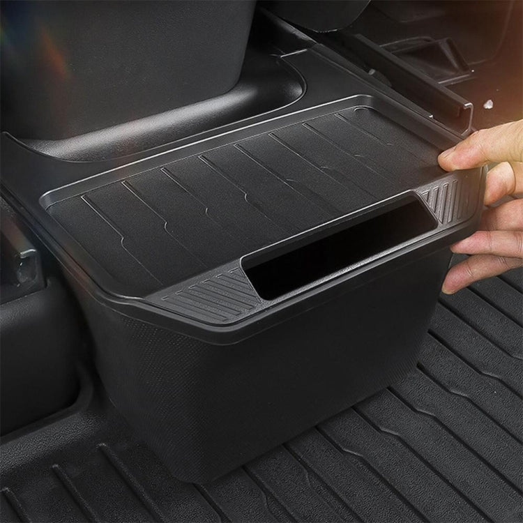 For Tesla Model Y Garbage Can Bin Accessories Rear Center Console Storage Box Organizer, Black