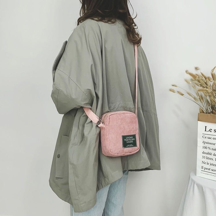 Casual Crossbody Versatile Shoulder Bag Simple Striped Velvet Small Square Bag
