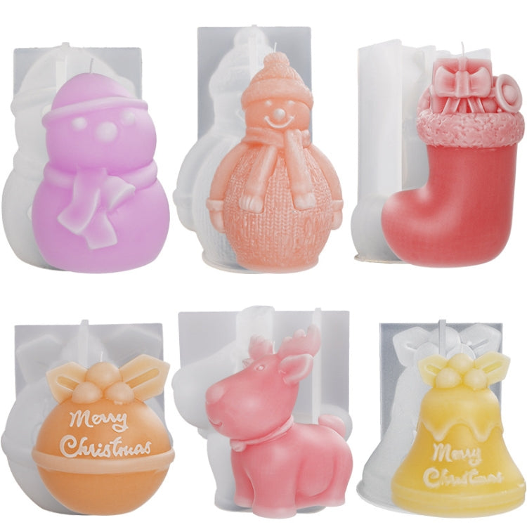 Christmas Crystal Silicone Mold DIY Snowman Elk Candle, Fat Christmas Snowman 004, High Christmas Snowman 003, Christmas Gift Bell 002, Christmas Socks 001, Christmas Bell 005, Christmas Deer 001
