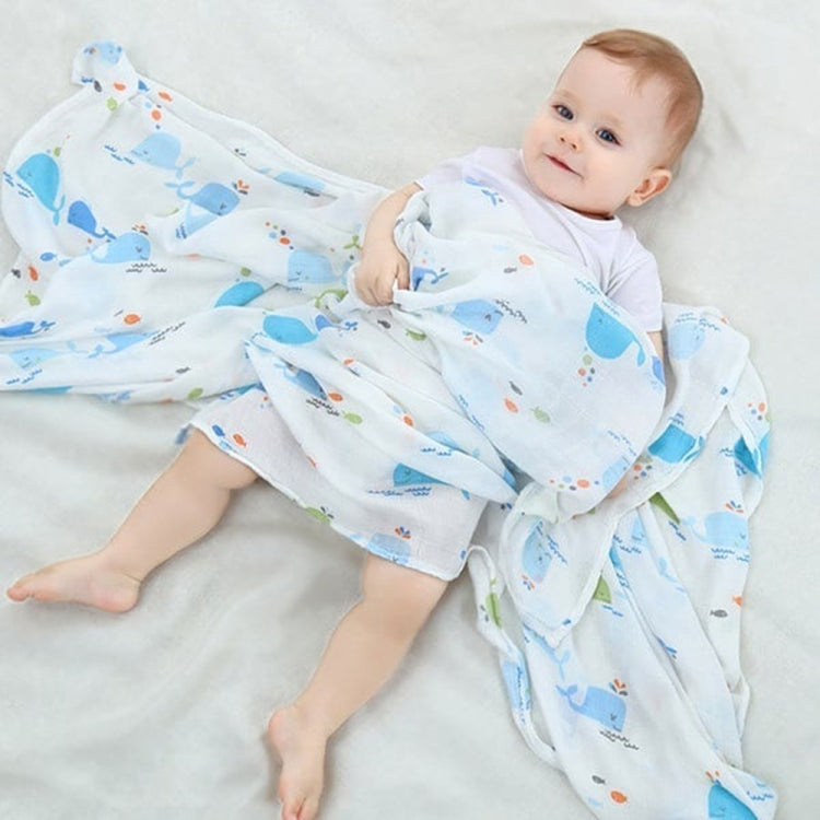 Cartoon Baby Soft Gauze Quilt Swaddle Cotton Bath Towel 117 X 117cm, Letter ABC, Flamingo, Panda, OWL, Triangle, Whale, Unicorn, Yellow Elephant, Color Stars, Potted Plant, Feather, Fish, Christmas Tree, Big Whale, Mask, Dinosaur, Car, +Number, Giraffe...