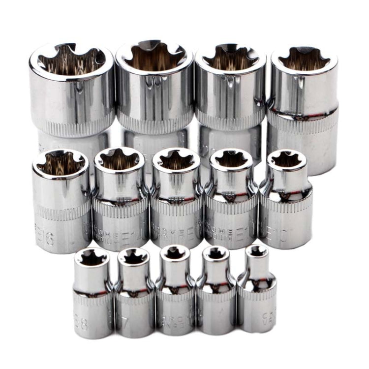 14pcs/set E-type 6-corner Plum Blossom Socket Combination Car Repair Kit Tool