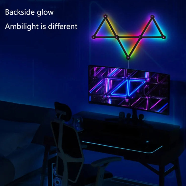 LED WIFI Graffiti Bluetooth Smart Splicing Quantum Light DIY Atmosphere Lighting With Remote Control, US Plug, 6 pcs /Set, 9pcs /Set