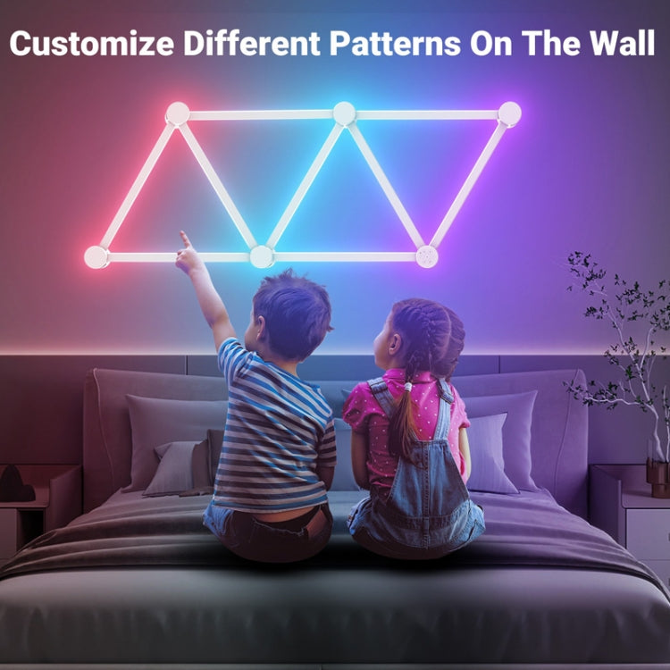LED WIFI Graffiti Bluetooth Smart Splicing Quantum Light DIY Atmosphere Lighting With Remote Control, US Plug, 6 pcs /Set, 9pcs /Set