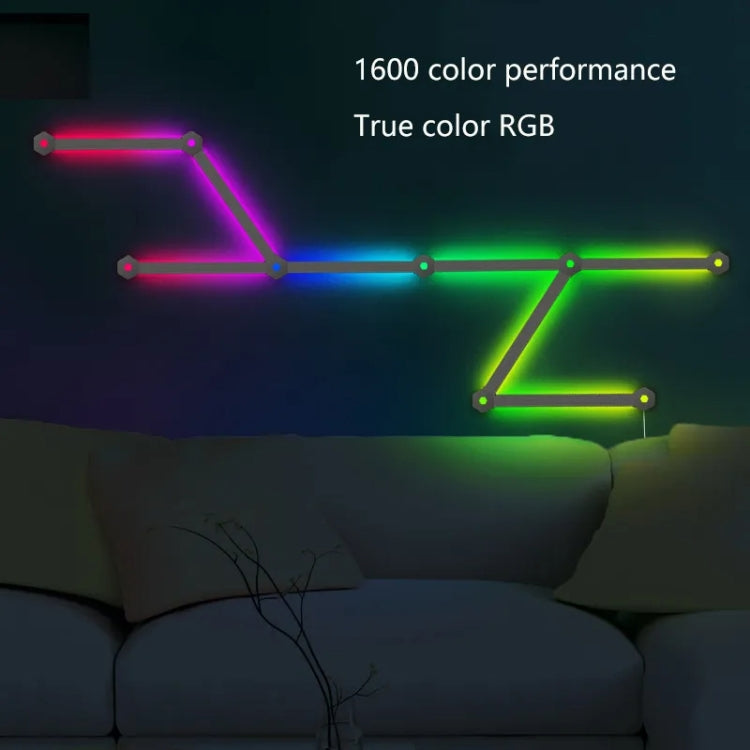 LED WIFI Graffiti Bluetooth Smart Splicing Quantum Light DIY Atmosphere Lighting With Remote Control, US Plug, 6 pcs /Set, 9pcs /Set
