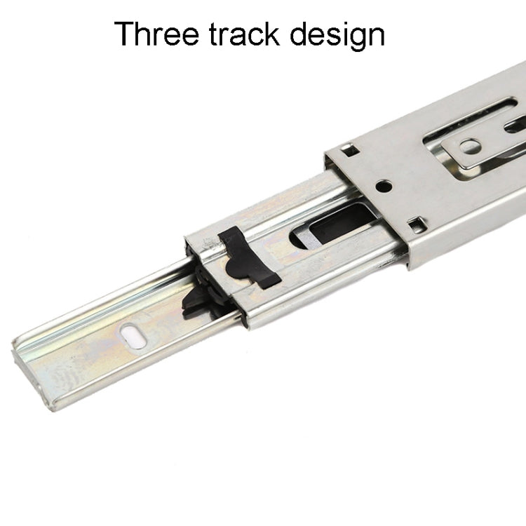 1 Pair Thickened Three Sections Ball Slide Mute Drawer Track Rail, 4 inch 10cm, 6 inch 16cm, 8 inch 20cm