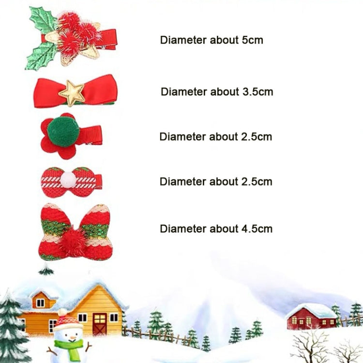 5pcs /Set Christmas Hairpin Set Snowman Bow Duckbill Clip Children Cute Hair Accessories, NO.1 Snowman, NO.2 Christmas Tree, NO.3 Bows 5 -star, NO.4 Christmas Hat, NO.5 Pentagon, NO.6 Butterfly