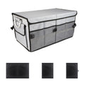 Car Trunk Storage Box Oxford Cloth Folding Organizer With Reflective Strips, Large Gray, Small Gray