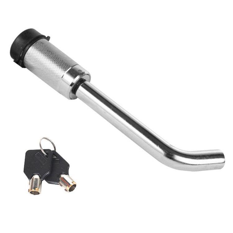 Car Latch Lock Trailer Tow Hook Anti-theft Padlock, Bending Silver, Direct Pipe Silver, Straight Pipe Black