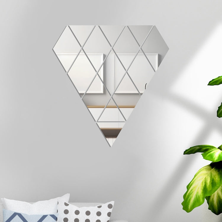 14pcs /Set Acrylic Diamond Mirror Stereo Wall Stickers Home Background Wall Decoration, Diamond