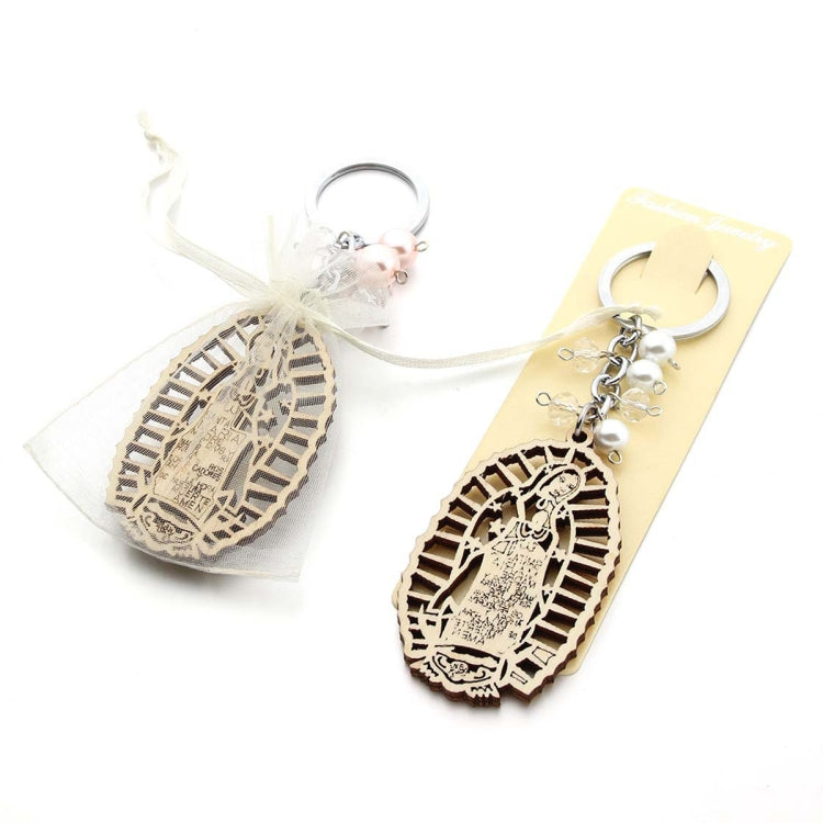 Wooden Sign Religious Baptismal Keychain