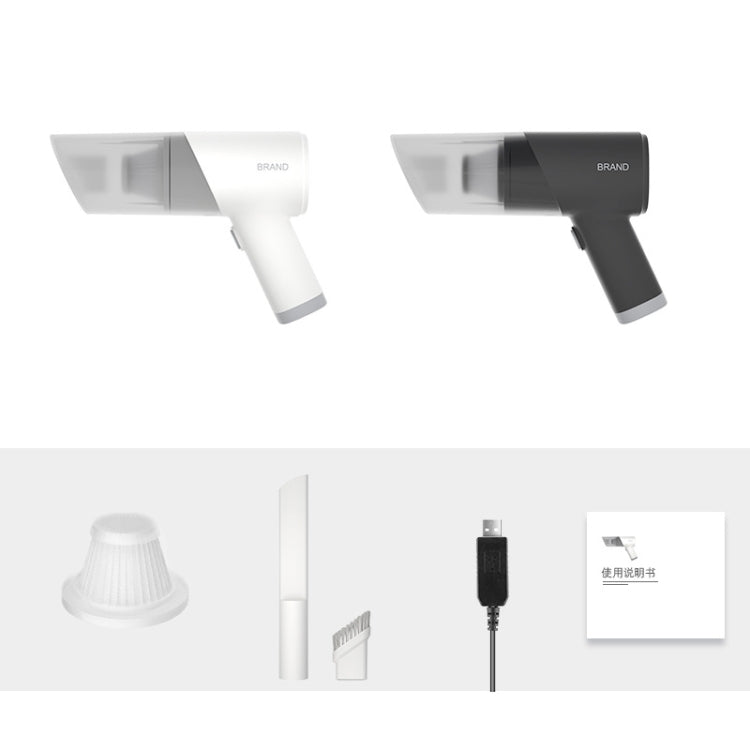 Portable Handheld USB Charging Car Vacuum Cleaner, Wired White, Wired Black, Wireless White, Wireless Black