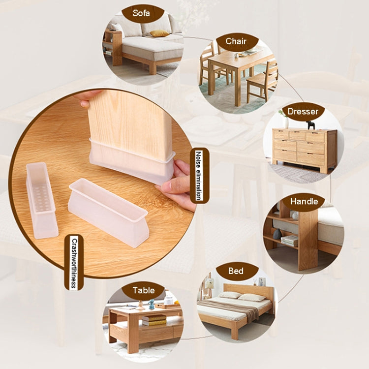 4pcs /Set Childrens Bed Feet Silicone Fixed Anti-Slip Mat Silent Wear-Resistant Bed Feet Protector