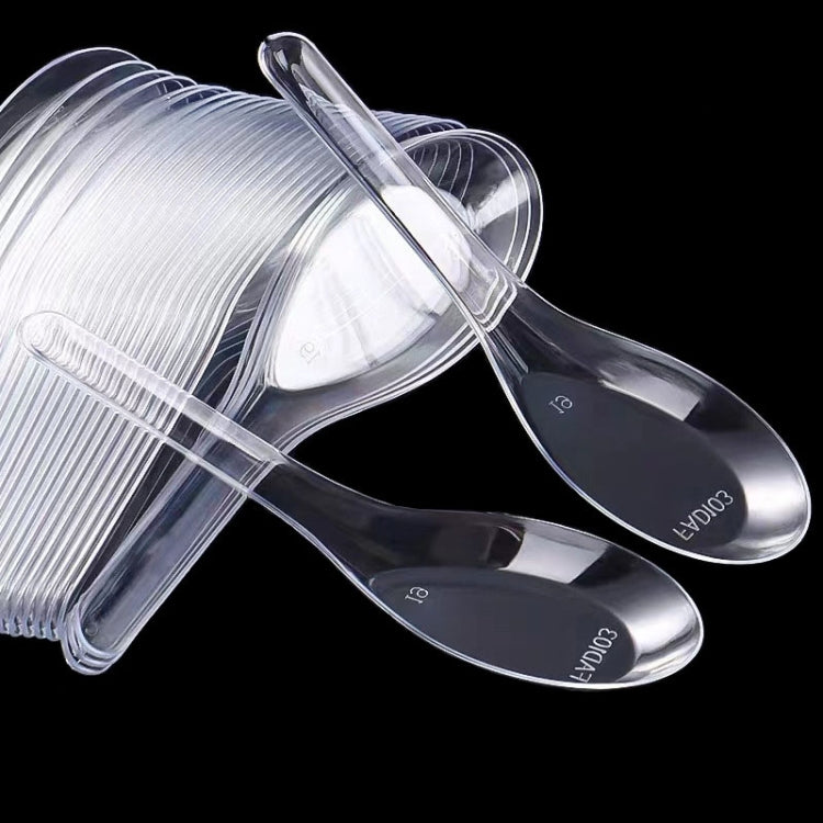60pcs /Pack DY-103 Disposable PP Plastic Soup Spoon Packed Takeaway Scoop