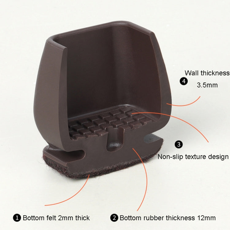 8pcs /Set 15 Degree Tilt Table And Chair Feet One-Piece Shock-Absorbing Protective Cover For Chairs, 0.75 inch, 1 inch, 1.25 inch