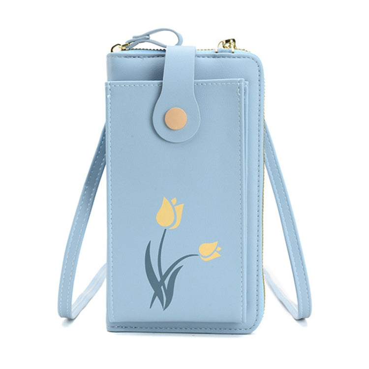 Printed Single Shoulder Crossbody Bag Ladies Long Flower Cell Phone Bag