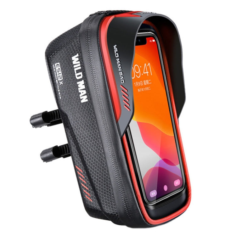 WILD MAN ES12X 1LEVA Hard Shell Bicycle Bag Cycling Phone Touch Screen Front Beam Bag, ES12X (Black), ES12X (Red), ES12X (Grey), ES12X (Blue)