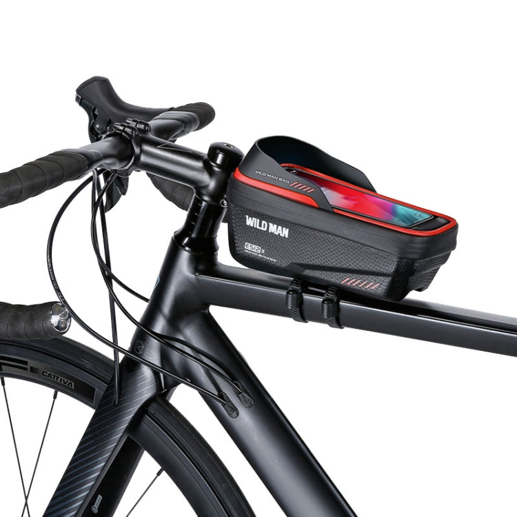 WILD MAN ES12X 1LEVA Hard Shell Bicycle Bag Cycling Phone Touch Screen Front Beam Bag, ES12X (Black), ES12X (Red), ES12X (Grey), ES12X (Blue)