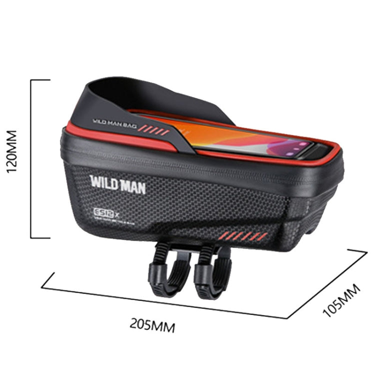 WILD MAN ES12X 1LEVA Hard Shell Bicycle Bag Cycling Phone Touch Screen Front Beam Bag, ES12X (Black), ES12X (Red), ES12X (Grey), ES12X (Blue)