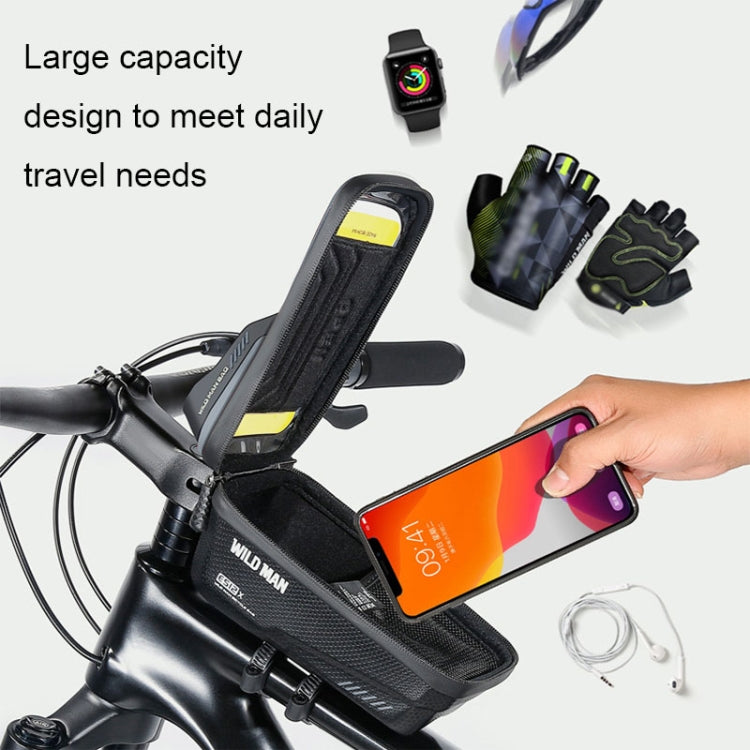 WILD MAN ES12X 1LEVA Hard Shell Bicycle Bag Cycling Phone Touch Screen Front Beam Bag, ES12X (Black), ES12X (Red), ES12X (Grey), ES12X (Blue)