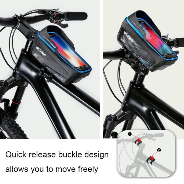 WILD MAN ES12X 1LEVA Hard Shell Bicycle Bag Cycling Phone Touch Screen Front Beam Bag, ES12X (Black), ES12X (Red), ES12X (Grey), ES12X (Blue)
