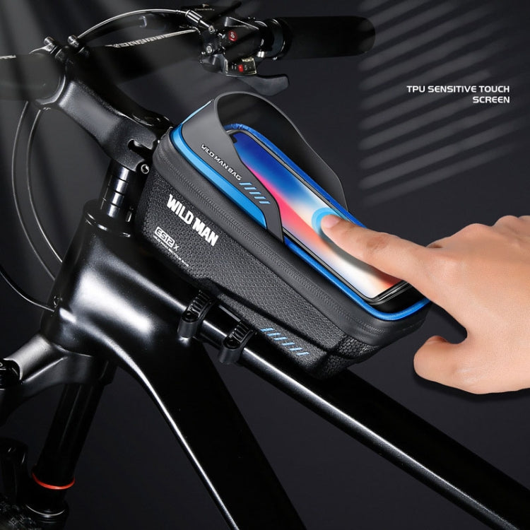 WILD MAN ES12X 1LEVA Hard Shell Bicycle Bag Cycling Phone Touch Screen Front Beam Bag, ES12X (Black), ES12X (Red), ES12X (Grey), ES12X (Blue)