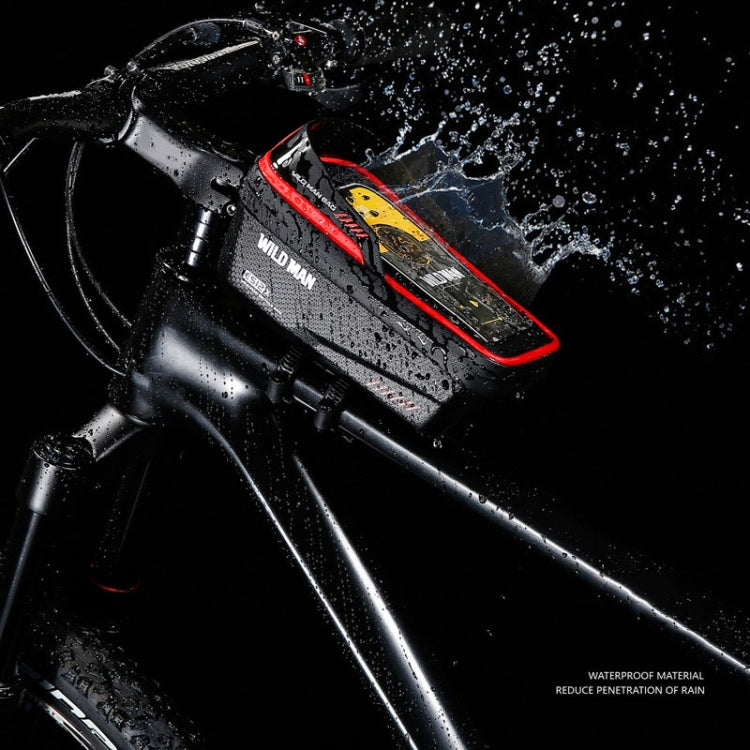 WILD MAN ES12X 1LEVA Hard Shell Bicycle Bag Cycling Phone Touch Screen Front Beam Bag, ES12X (Black), ES12X (Red), ES12X (Grey), ES12X (Blue)