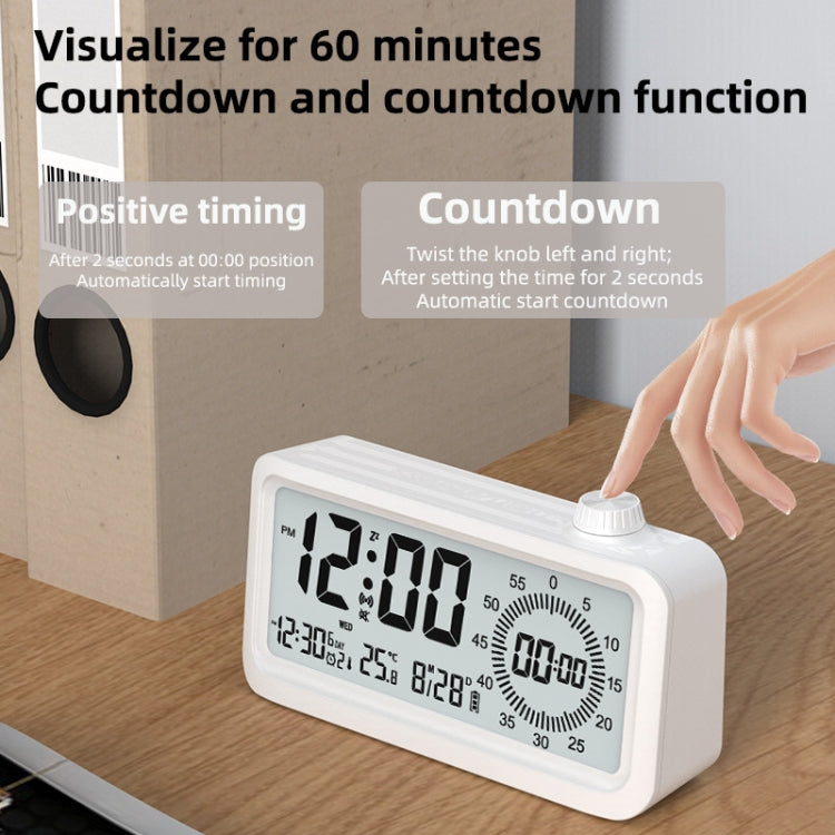 Visual Timer Alarm Clock Dual Display LCD Time Reminder