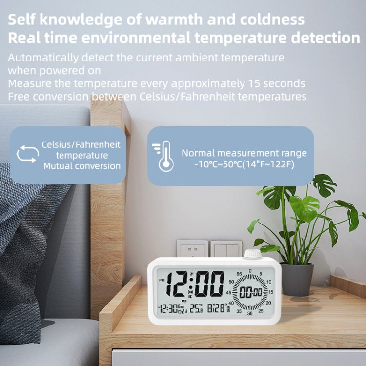 Visual Timer Alarm Clock Dual Display LCD Time Reminder
