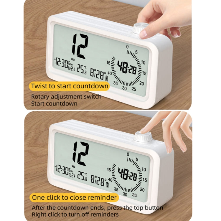 Visual Timer Alarm Clock Dual Display LCD Time Reminder