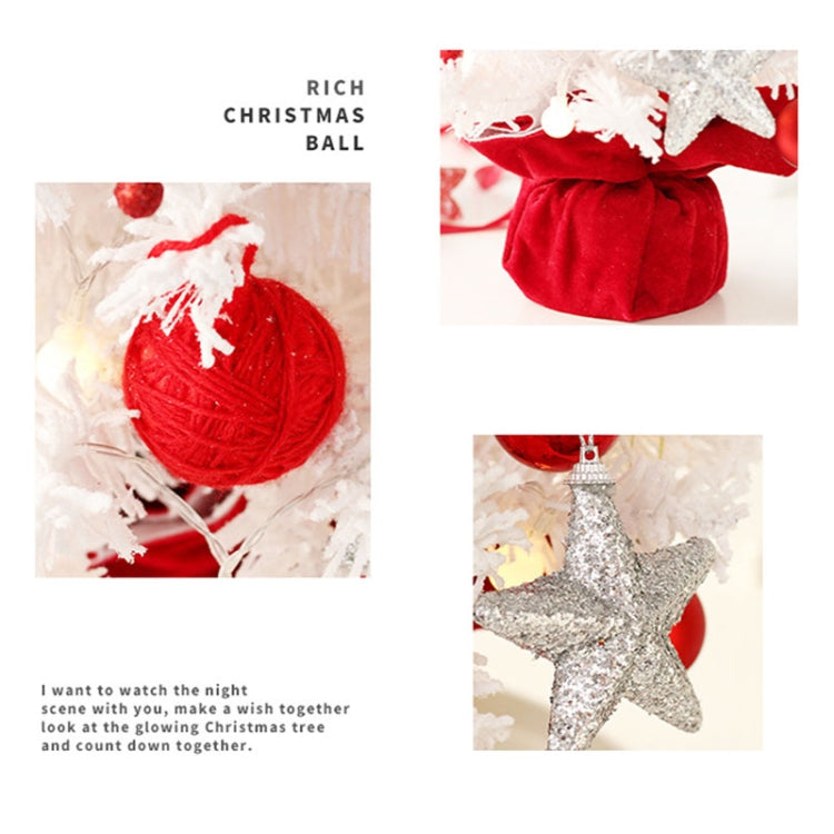 50cm LED Rotating Music Box Desktop Mini Christmas Tree Ornaments Christmas Decorations, 50cm (Red White)