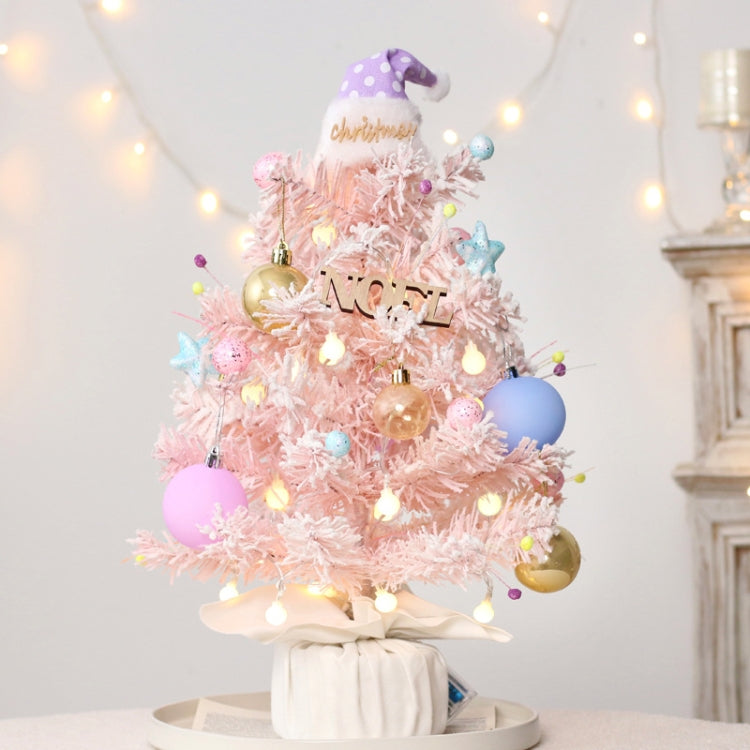50cm LED Rotating Music Box Desktop Mini Christmas Tree Christmas Decorative Ornaments, 50cm (Macaroon)