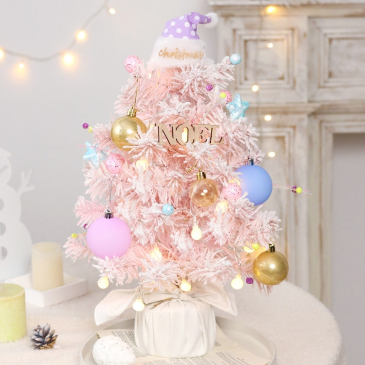 50cm LED Rotating Music Box Desktop Mini Christmas Tree Christmas Decorative Ornaments, 50cm (Macaroon)