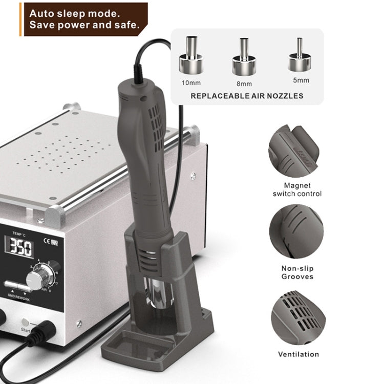 Baku BA-909D+ 750W 3 in 1 Hot Air Soldering Station Screen Remover for Mobile Phone, US Plug 110V, EU Plug 220V