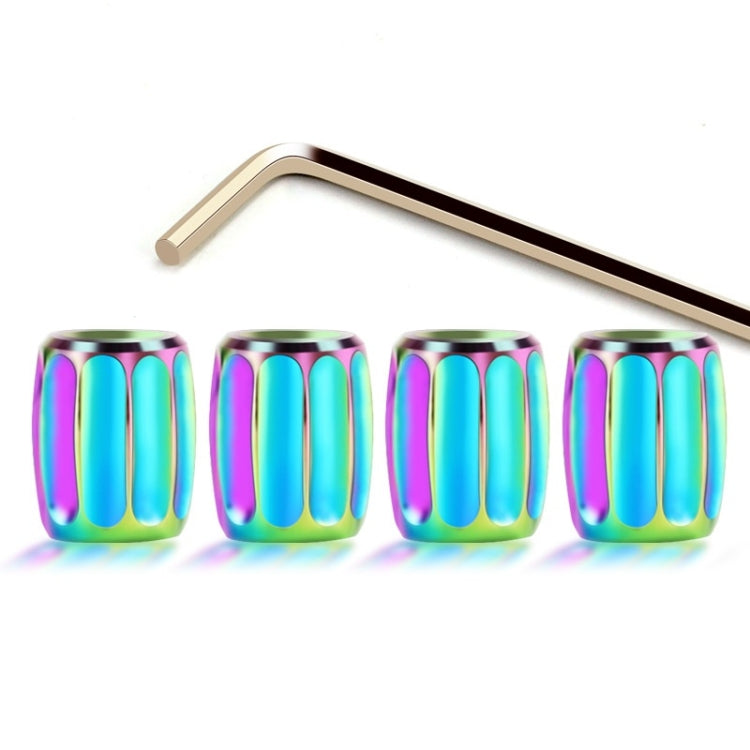 4pcs/set Metal Anti-theft Tyre Core Valve Personalised Conversion Cap, Colorful