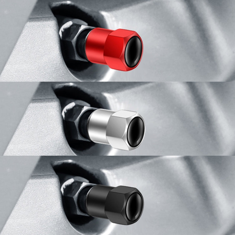 4pcs /Set Hexagonal Metal Tire Valve Caps Automobile Universal Modified Valve Covers, Hexagonal