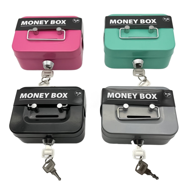 Portable Metal Safe Cash Box Piggy Bank Money Organizer with Key, Key Green, Key Black, Key Pink