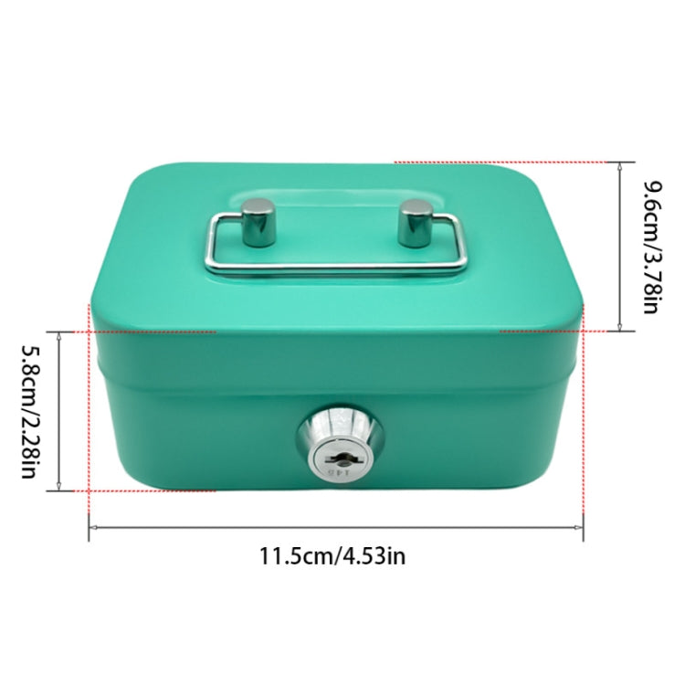 Portable Metal Safe Cash Box Piggy Bank Money Organizer with Key, Key Green, Key Black, Key Pink