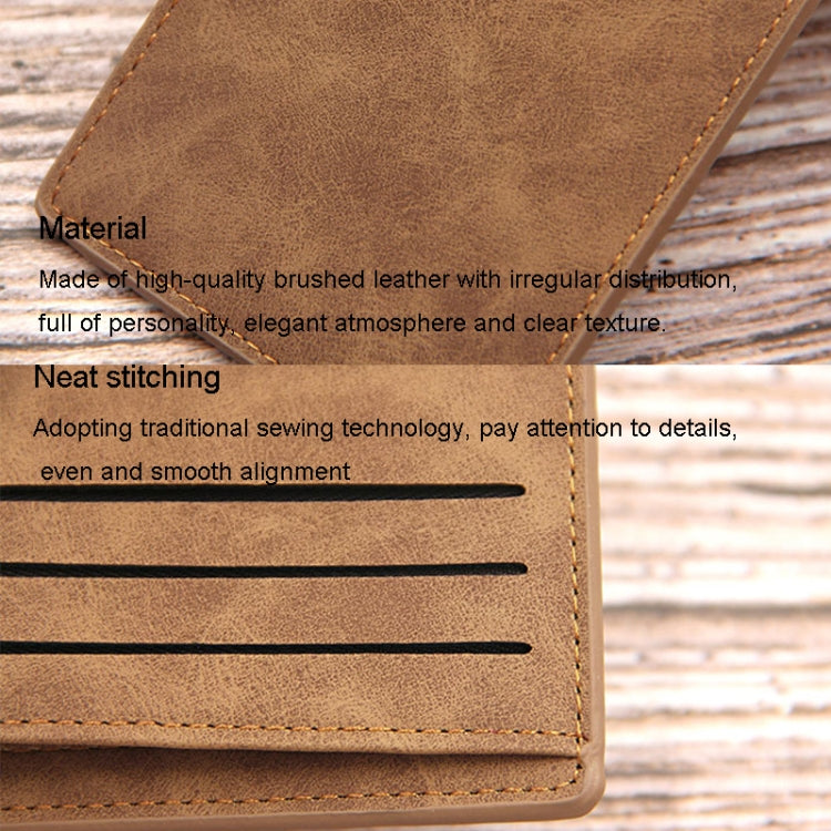 MenBense Men Short Wallet Retro Frosted Multi Card Wallet