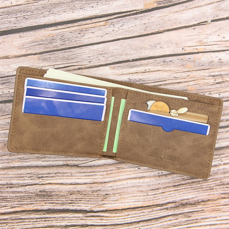 MenBense Men Short Wallet Retro Frosted Multi Card Wallet