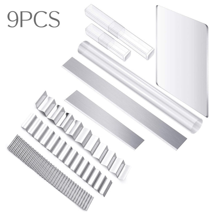 9-in-1  Acrylic Clay Pottery Tools Wave Straight Sculpting Tools, 9-in-1