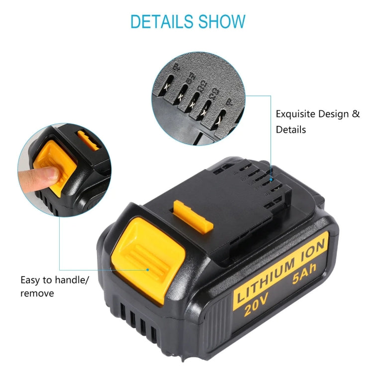 For Dewalt DCB180 / DCB181 / DCB200 20V Electrical Tools Spare Battery, 3000mAh, 4000mAh, 5000mAh, 6000mAh