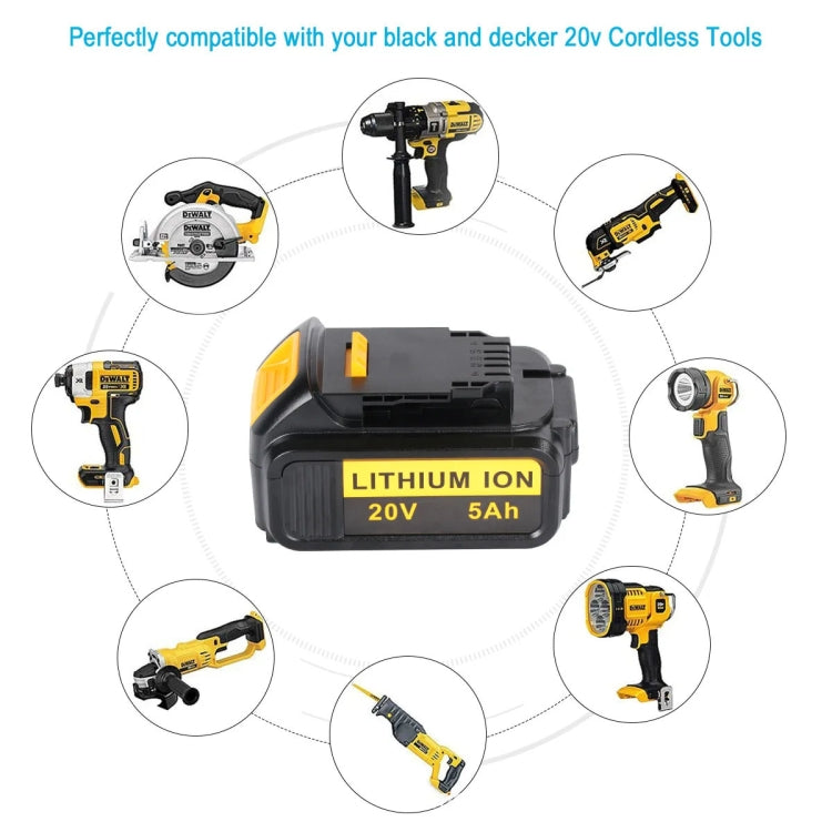 For Dewalt DCB180 / DCB181 / DCB200 20V Electrical Tools Spare Battery, 3000mAh, 4000mAh, 5000mAh, 6000mAh
