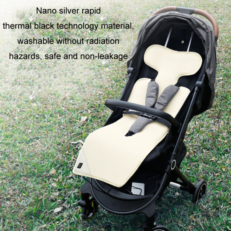Car USB Heated Seat Cushion Winter Plush Child Seat Pad, 90x32cm