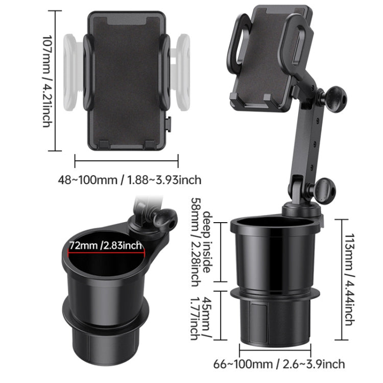 2 in 1 Car Mobile Phone Holder Multifunctional Water Cup Beverage Holder