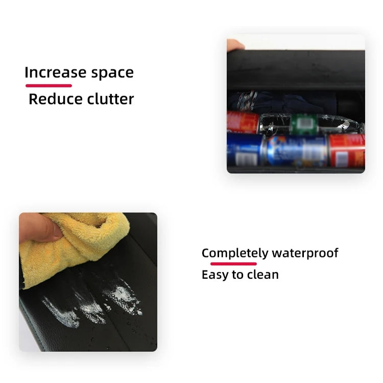 For Tesla Model Y PU Leather Car Interior Storage Glove Box Modification Accessories, Seat Model, Air Outlet Model