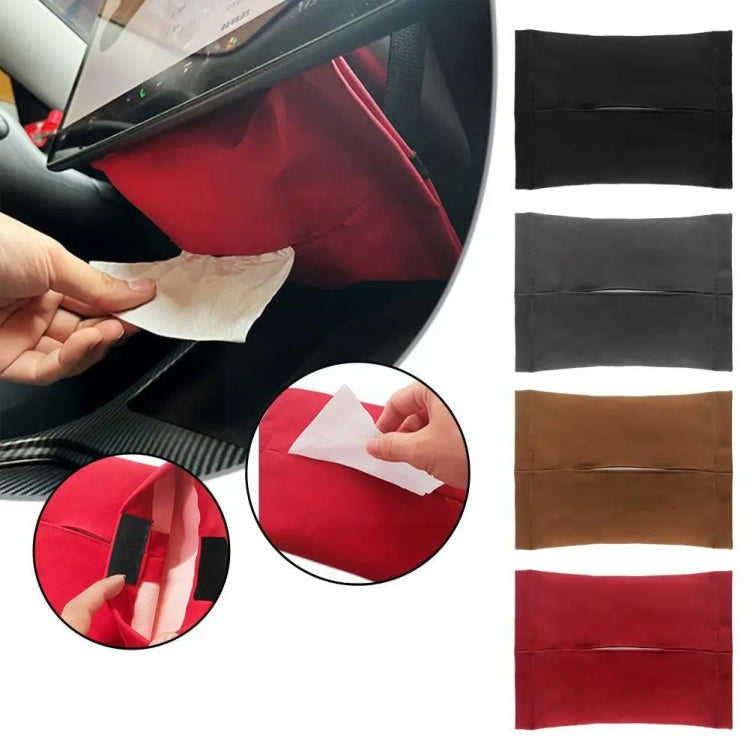 For Tesla Model 3 / Y Car Seat Central Control Screen Tissue Box Tissue Storage Bags, Black, Brown, Red