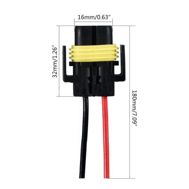 Car Headlight Socket Light Holder Plug With Cable, 1pair For 9005, 1pair For 9006, 1pair For H11 / H8 / 881