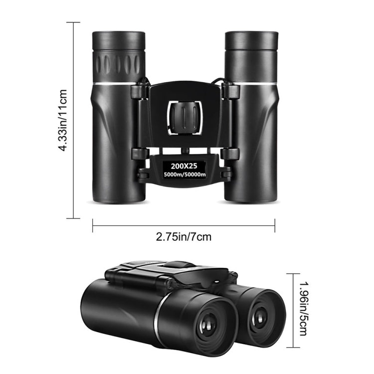 HD Powerful Folding Binoculars for Hunting Outdoor Camping, 200 x 25 Standard, 200 x 25 With Phone Clip, 500 x 25 Standard, 500 x 25 With Phone Clip, 3000 x 22 Standard, 3000 x 22 With Phone Clip